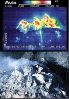 第10溶岩ローブの温度分布 写真提供：九州大学地震火山観測研究センター